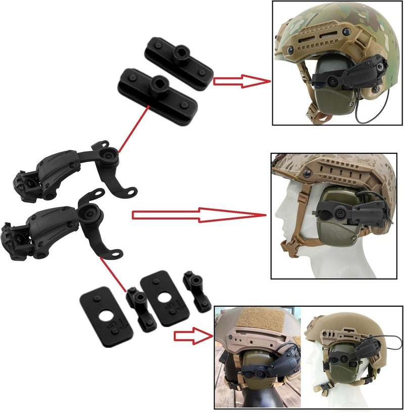 HEARFALCOM Tactical Helmet ARC Track Adapter for Tactical Electronic Shooting Earmuff Compatible Howard Leight Impact Sport Headset - Image 4